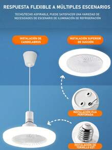 Ceiling Fan With Light And Remote Control, E27 Base, 3 Speed Wind Adjustment, 3000-6500k Dimmable LED Light For Bedroom, Kitchen - 三色 - 查看 7
