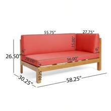BRAVA X-BACK CORNER BENCH-R WITH COFFEE TABLE , RED