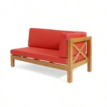BRAVA X-BACK CORNER BENCH-R WITH COFFEE TABLE , RED