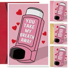 1 pieza Tarjeta romántica del Día de San Valentín para esposo/novio, tarjeta divertida del Día de San Valentín de novia/esposa (Tú me quitas el aliento)