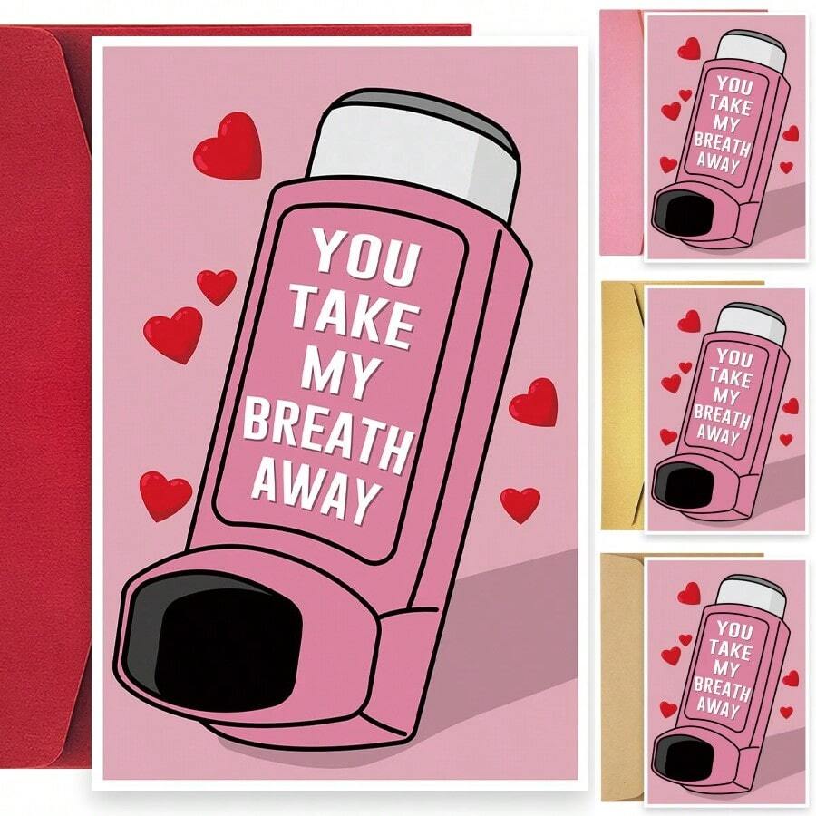 1 pieza Tarjeta romántica del Día de San Valentín para esposo/novio, tarjeta divertida del Día de San Valentín de novia/esposa (Tú me quitas el aliento)