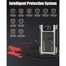 Eigotrav Jump Starter Power Pack 150 PSI Air Compressor 6000A Car Jump Starter Portable Battery Booster Jump Starter With LCD Display LED Flashlight - as pic - View 6