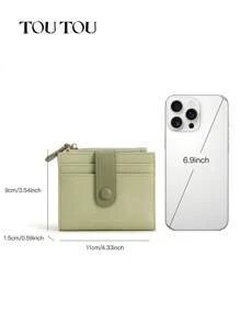 TOUTOU Origineel schattig gespontwerp rits korte portemonnee minimalistische retro kaarthouder portemonnee meerdere kaartvakken en portemonnees draagbare RFID-blokkerende clutch creditcardhouder en munt 2543 voor vrouwen portemonnee portemonnee portemonnee kleine portemonnee