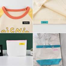 Customized Clothes Personalized Name Stickers Can Be Ironed On Clothes And Washable Labels, Washable Sewing/Iron Name Tags, Suitable For School Uniforms, Bed Sheets, Hats, Socks, School Bags, Etc. Stylish, Adorable, High-Quality Custom, Personalized, School Students, Kids For Birthdays School, Office, Home, Multi-Functional, For Valentine's Day, For Weddings, For Housewarming, Back To School Supplies,Customized Stickers,Warm Ambience - Multicolor - View 6