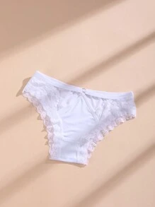 10 条装 女士性感蕾丝镂空比基尼内裤冰丝无缝三角裤舒适透气内衣 - 彩色 - 查看 8