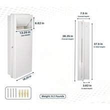 Built-In Laundry Hamper, Clothes Hamper With Lid Wall Laundry Basket, Wall Laundry Box, Great Space Saving Solution For Remodelled Baths, Kitchen - Whitelaundry Hamper,Washing Basketbathroom Organizer,Basket,Storage Basket,Foldable Laundry Basket - White - View 3