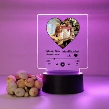 1pc Customized Photo Music Lamp, Personalize With Your Photos To Share Your Precious Memories And Cherished Moments. It's The Perfect Gift For Family And Friends. Can Be Used As Wall Decor, Home Decor, Valentine's Day, Birthday, New Year Gift Or Souvenir. - Multicolor - View 5