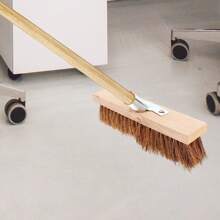 Stiff Garden Wire Broom Head Handle Heavy Duty Large Outdoor Sweeping Yard Brush