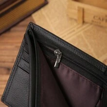 100% Genuine Leather Men Wallets Premium Product Real Cowhide Wallets For Man Short Black Wallet Valentine's Day