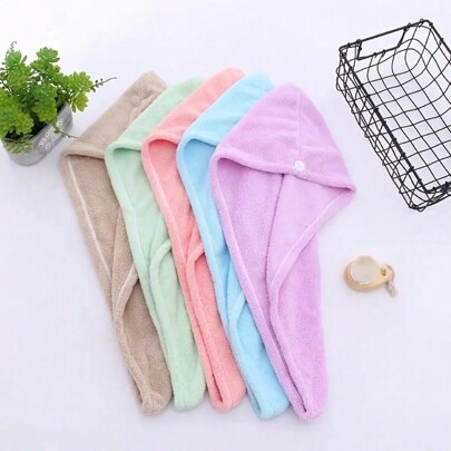 1pc Hair Towel Wrap Fast Dry Hair Towel Super Absorbent Microfiber Coral Velvet Hair Drying Towel Quick Dry Hair Turban