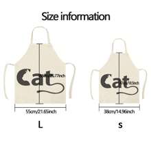 1pc Cat Pattern Linen Kitchen Apron, Creative Funny Fashionable Printed Home Cleaning Apron, Waterproof Anti-Oil Easy To Wash Cooking Baking Apron, Creative Home Apron, Work Uniform