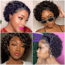 JC 3pcs Set Natural Black Curly Wave Human Hair 3 Bundles Human Hair Extensions For All Skin Tones 6-10 Inch - SNatural - View 7