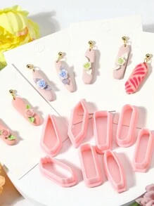 Lange geometrie vierkante klei snijders, polymeer klei snijder voor het maken van oorbellen zachte aardewerk oorbellen DIY oorbellen sieraden hangers klei gereedschap