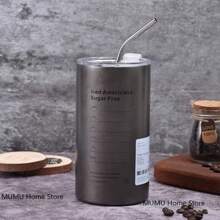 600ML 旅行咖啡杯不锈钢保温杯防漏茶杯咖啡杯车载真空水壶便携式礼物、水瓶，适用于户外、露营 - 灰色 - 查看 4