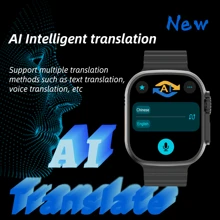 Reloj inteligente Watch ultra 3 pantalla de 2,1 pulgadas NFC detección de ruido llamada Bluetooth ai traducción monitoreo de salud - Negro - Ver 2