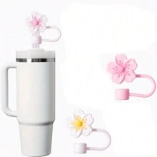 2 PCS Cute Flower Silicone Stoppers, Largestraw Dust Caps, Fit For 10mm Straws, Gift,Cup Accessories.Compatible With Stanley