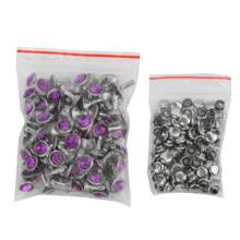 200Pcs Rhinestone Rivet, B Acrylic Rivet 8MM DIY Decorative Stud Synthetic Crystal Rhinestone For Luggage Shoes Hats Clothing Decoration - Purple - View 7