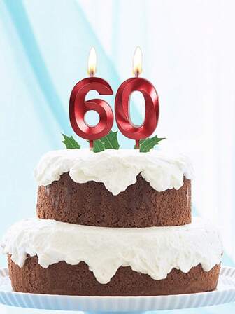 Velas decorativas numeradas del 0 al 9 con diseño de conchas rojas para decorar pasteles de cumpleaños