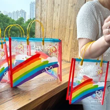 30个彩虹生日礼品袋，透明手提袋，女士礼品包装袋，适合情人节、派对假期、生日礼物包装袋 - 彩色 - 查看 7