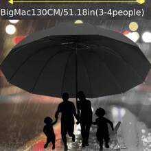 1 Parapluie grand format de 12 baleines anti-vent - Ouverture manuelle, imperméable, résistant aux déchirures, armature en acier - Style d'affaires minimaliste à la mode, parapluie de voyage pliable renforcé, convient aux hommes et aux femmes. Rafraîchissement d'été, plage, voyage, choix printemps-été, cadeaux pour demoiselles d'honneur, décoration de chambre, plage, voyage, pour hommes, pour femmes, vacances, articles mignons - Multicolore - Voir 2