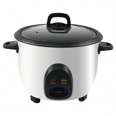 Cuociriso, 1 L, riso per un massimo di 3 persone senza bruciarlo, con funzione di mantenimento in caldo, 400 W, acciaio inossidabile, bianco