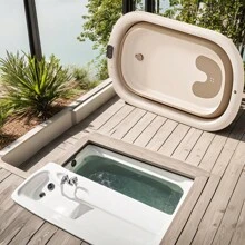 便携式折叠浴缸，专为小空间设计，易于安装，适用于家庭桑拿和热水浴，是绝佳的节日礼物选择浴室装饰秋季装饰浴室配件返校