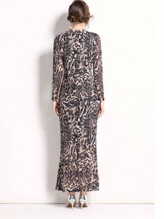 Mesh Rhinestone Embellished Slim-Fit Maxi Formal Dress With High Waistline,Party Dress,Gown,Evening,Wedding Guest