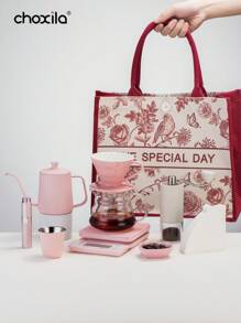 choxila Bộ pha cà phê, Bộ pha cà phê nhỏ giọt màu hồng cỡ 01 & cỡ 02, Bộ pha cà phê Pour Over, Quà tặng ngày lễ tình nhân tuyệt vời, Quà tặng cà phê kỷ niệm ngày lễ, Phụ kiện pha cà phê du lịch di động, Quà tặng sáng tạo màu hồng cho mẹ/con gái/người yêu/gia đình/bạn bè - Hồng - Xem 4