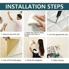 20/50PCS 3D Wall Sticker Wallpaper, Self-Adhesive Wall Brick Sticker Self-Adhesive Wallpaper, Easy To Stick, Easy To Peel, Easy To Clean, Easy To Cut, Suitable For Kitchen, Living Room, Bathroom, Corridor, Bedroom - Multicolor - View 7