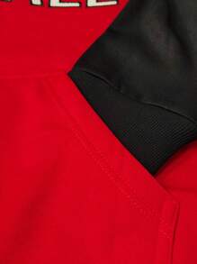 sweat-shirt à capuche personnalisé, sweat-shirt à capuche ample et décontracté à la mode avec lettres brodées SANFRANCISCO, numéros et graphiques, convient pour les couples, cadeau de fête - Rouge - Voir 3