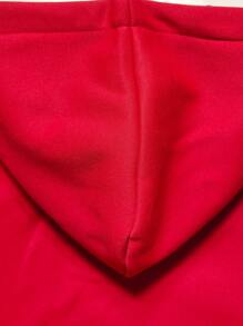 sweat-shirt à capuche personnalisé, sweat-shirt à capuche ample et décontracté à la mode avec lettres brodées SANFRANCISCO, numéros et graphiques, convient pour les couples, cadeau de fête - Rouge - Voir 6