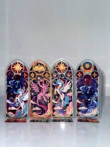 4 件  固体亚克力桌面装饰雕像，质地光滑，是理想的桌面装饰，非常适合派对装饰或礼物派对礼物婚礼礼物生日礼物毕业学校装饰学校惊喜宿舍装饰返校