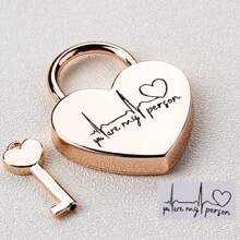 1 Pieza de candado personalizado con forma de corazón grabado, en oro y plata, regalo personalizado para compromiso, aniversario, cerradura de amor, novio, novia, regalo de Navidad, decoración del hogar, regalo único para parejas, mamá, papá, Día de San Valentín, Día de la Madre, Día del Padre, Acción de Gracias, Navidad, Aniversario, Cumpleaños - Multicolor - Ver 8