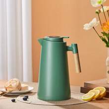 Nordic Digital Thermometer 1L Coffee Tea  Bottle With Wooden Handle - Negro - Ver 4