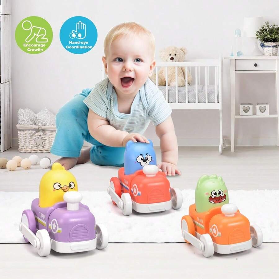 3/2 件回力城市车辆玩具车幼儿汽车玩具幼儿推拉式摩擦动力车辆适合男孩女孩家庭朋友