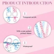 1/10 件亚克力奶嘴项链透明沐浴奶嘴项链可爱透明奶嘴派对礼物、性别揭示、散布装饰、项链游戏 - 彩色 - 查看 6
