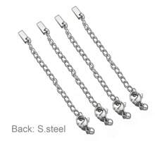 10pcs Stainless Steel Extension Chain With Lobster Clasp, Suitable For DIY Jewelry Making, Necklaces And Bracelets