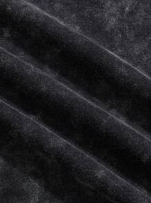 Shwiy 男士复古水洗黑色无袖连帽朋克摇滚乐队图案背心，适合音乐节和演唱会穿着