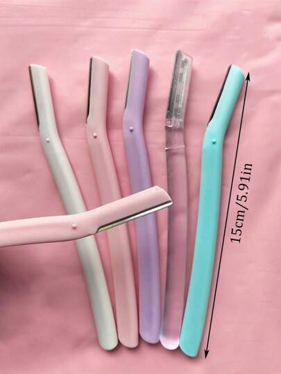 40/18/6/3pcs Different Colors Eyebrow Razors, Straight Handle Eyebrow Razors Makeup Tools, Stainless Steel Hair Removal Razors With Protective Cover And Guard, Suitable For Beginners To Prevent Cuts, Unisex