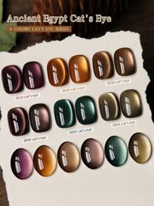 XEIJAYI 6件套猫眼凝胶指甲油套装，可卸UV法式猫眼凝胶指甲油，在家即可享受美甲沙龙体验 - 彩色 - 查看 2