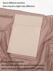 1 件女式头纱磁扣纯色雪纺围巾连帽帽头巾头巾，透气舒适，适合日常佩戴