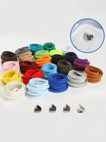 Slouchy Elastic No-Tie Shoelace For Flat Shoes, Canvas Shoes, Sneakers, Athletic Shoes - Multicolor - View 2