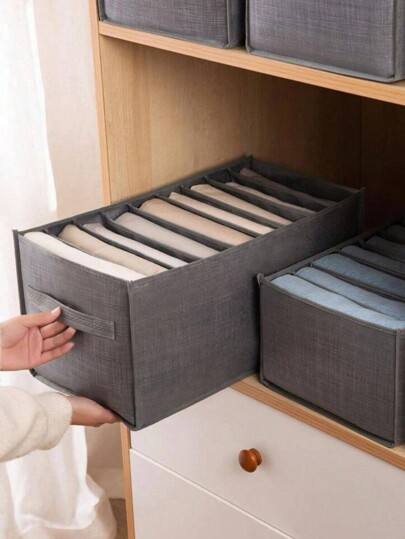 1pc 7/9 Cell Foldable Organizer, Wardrobe Multifunctional Clothing Bag, Mesh Bag With Handle