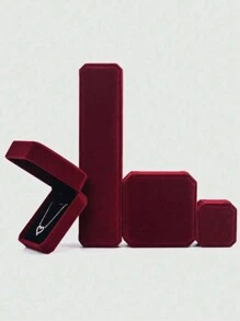 1pc Jewelry Box Bracelet & Ring Box Velvet Ornament Storage Pendant Package Box, Gift