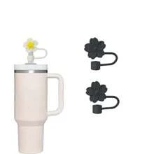 2 PCS Cute Flower Silicone Stoppers, Largestraw Dust Caps, Fit For 10mm Straws, Gift,Cup Accessories.Compatible With Stanley