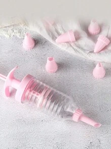 1pc Icing Piping Bag + 8pcs Icing Nozzles/Set, Cream Puff Cake Icing Piping Bag, Cookie Icing Nozzles, Baking Tool Cream Dispenser, Cake Icing Decorating Tool DIY Pastry Baking Supplies, Kitchen Gadgets - Pink - View 3