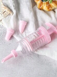 1pc Icing Piping Bag + 8pcs Icing Nozzles/Set, Cream Puff Cake Icing Piping Bag, Cookie Icing Nozzles, Baking Tool Cream Dispenser, Cake Icing Decorating Tool DIY Pastry Baking Supplies, Kitchen Gadgets - Pink - View 4
