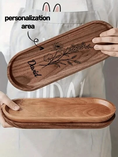 Personalized Wooden Tray, Perfect For Coffee Table Desserts, Cakes And Snacks, Ideal For Restaurants And Kitchens