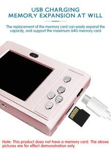 入門級4K數碼相機，復古風格迷你高清高像素便攜CCD風格學生迷你卡片相機 - 粉色 - 查看 8