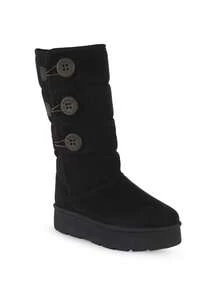 Women's Casual Winter Ankle Boots Platform Fit Buttons Fashion